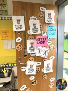 coffee shop classroom transformation door signs