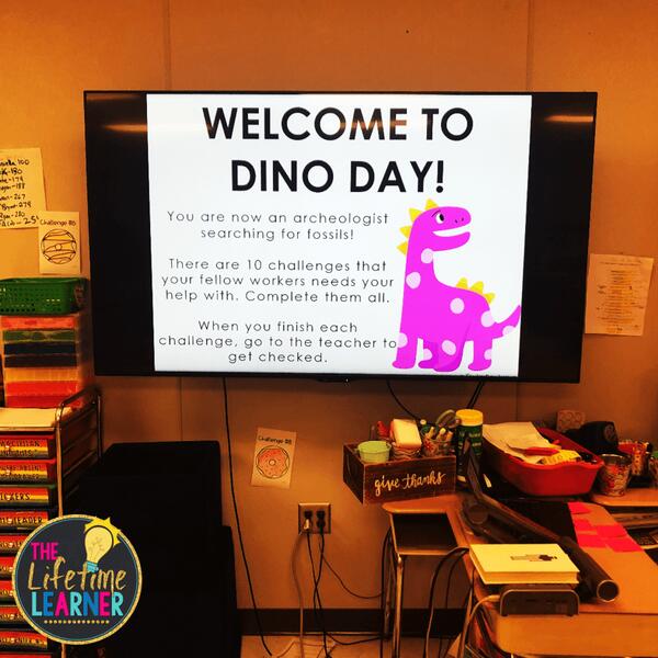 dinosaur classroom transformation welcome slide