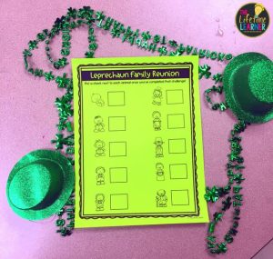 st patricks day worksheet with hat and necklace