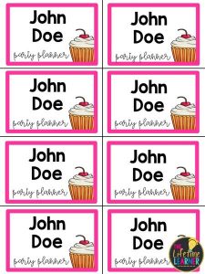 party name tags