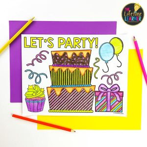 party classroom transformation coloring page