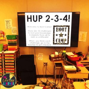 boot camp classroom transformation slides on TV