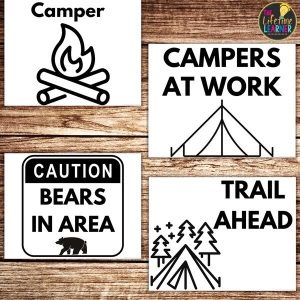 camping classroom transformation signs