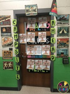 camping classroom transformation door signs