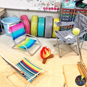 camping classroom transformation camping chairs