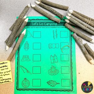 camping classroom transformation reward of bark pencils