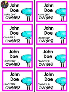 candy classroom transformation name tags