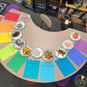 candy shop classroom transformation candy laid out on table