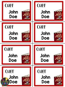 chef classroom transformation name tags