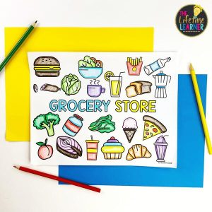 grocery store classroom transformation coloring page