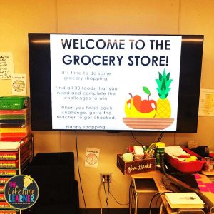 grocery store classroom transformation slides for TV