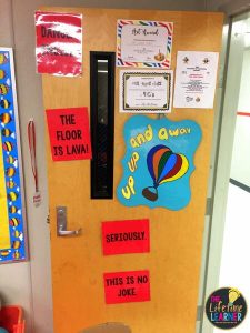 the floor is lava classroom transformation door decor