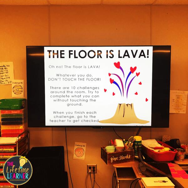 the floor is lava classroom transformation slides for TV during engaging classroom activities for end of year