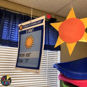 weather classroom transformation hanging sun