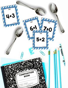 enrichment activities math spoons notebook cards spoons