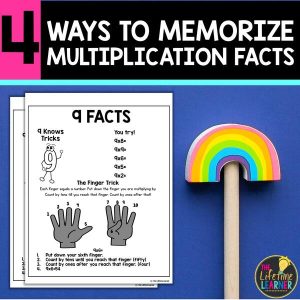 multiplication fact worksheet with scissors and pencils and words that say 4 ways to memorize multiplication facts