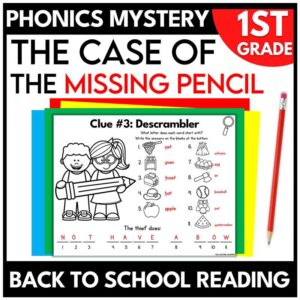 1st Grade Back to School Reading Mystery Phonics Review