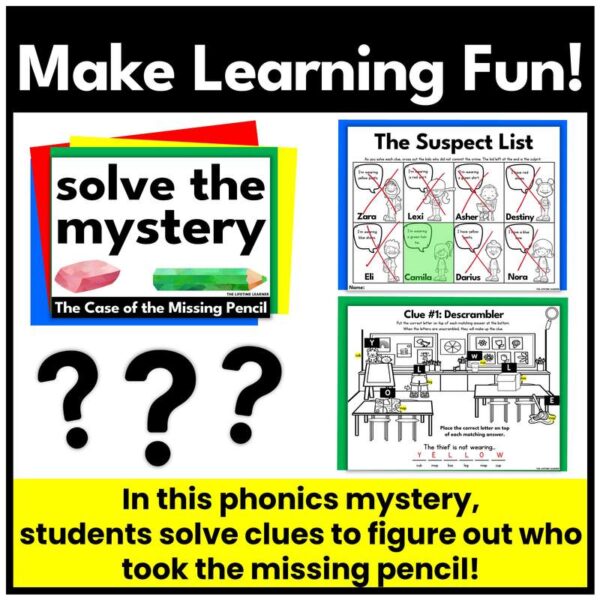 1st Grade Back to School Reading Mystery Phonics Review - Image 2