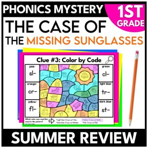 1st Grade Summer Reading Mystery End of Year Phonics Review