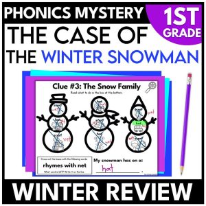 1st Grade Winter Reading Mystery Phonics Review