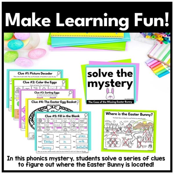 1st Grade Easter Reading Mystery Phonics Review - Image 2