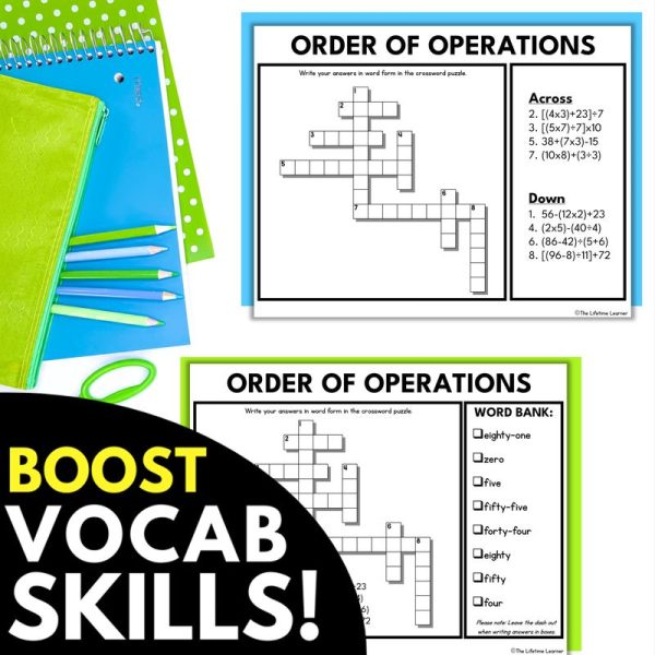 5th Grade Math Crossword Puzzles - Image 3
