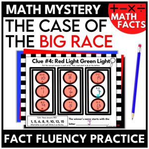 Race Car Math Fact Fluency Math Mystery