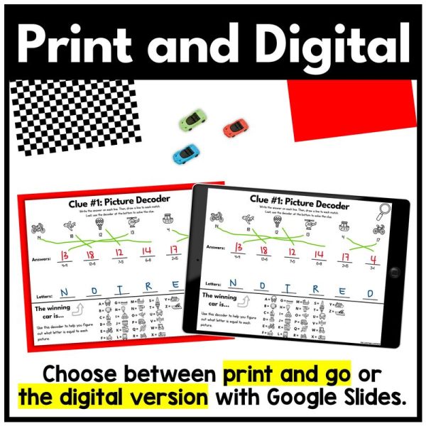 Race Car Math Fact Fluency Math Mystery - Image 4