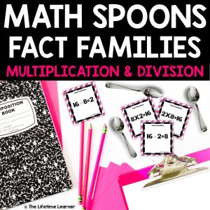 Multiplication and Division Fact Families Math Spoons Game