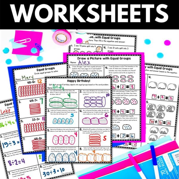 3rd Grade Division Equal Groups Worksheets & Activities - Image 2