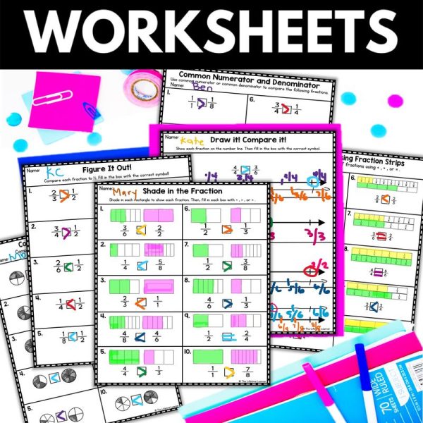 3rd Grade Comparing Fractions Worksheets & Activities - Image 2
