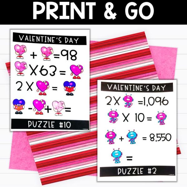 Valentine's Day Brain Teasers Multi-Digit Multiplication and Long Division Logic Puzzles - Image 3