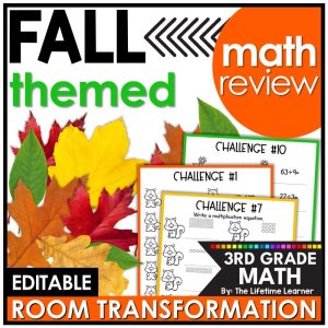 3rd Grade Math Review Fall Room Transformation