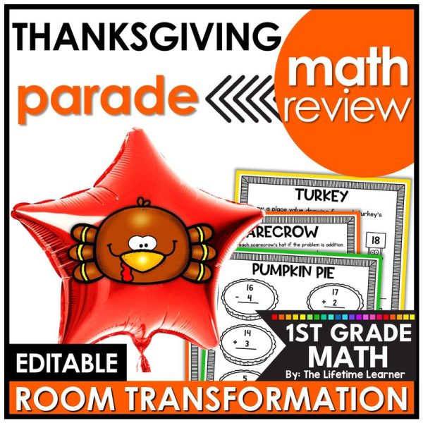 1st Grade Math Review Thanksgiving Room Transformation