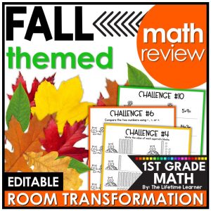 1st Grade Math Review Fall Room Transformation
