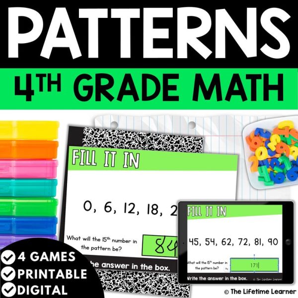 Patterns 4th Grade Math Task Cards