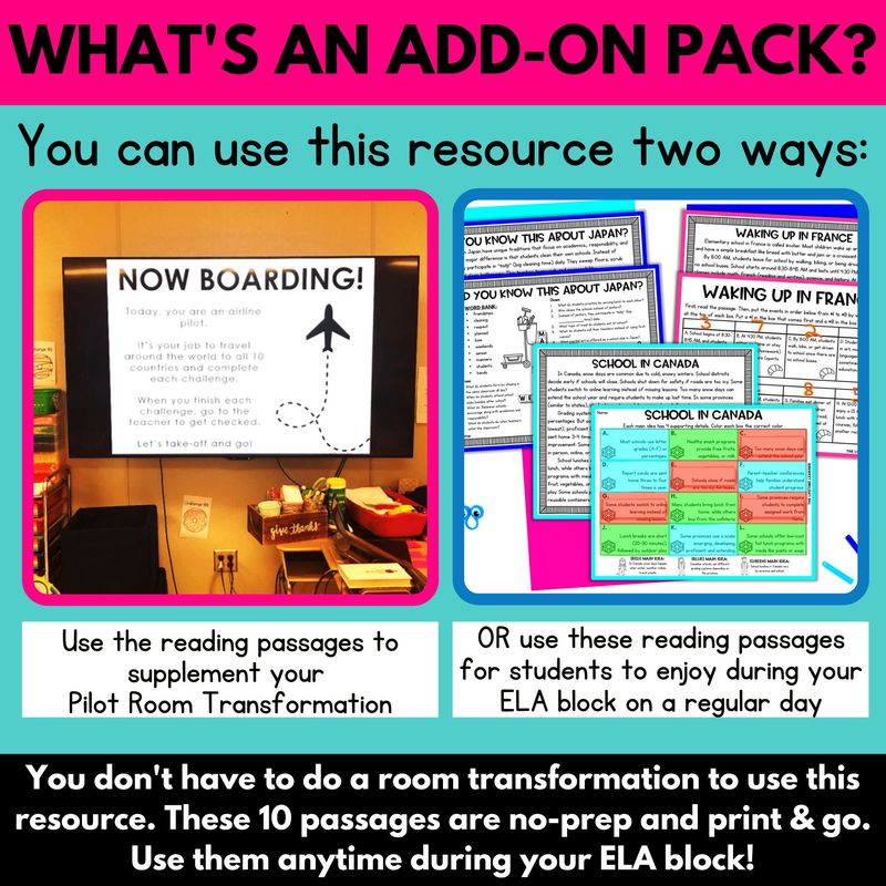 Pilot Reading Comprehension Passages Add On Pack - The Lifetime Learner