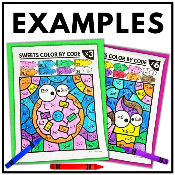 Dessert Color by Code Multiplication and Division Facts Worksheets - Image 3