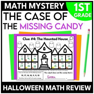 1st Grade Halloween Math Mystery Math Review