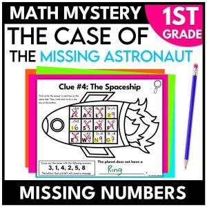1st Grade Space Math Mystery Missing Numbers to 20