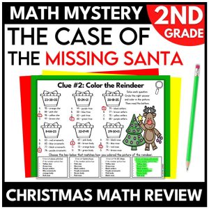 2nd Grade Christmas Math Mystery Math Review