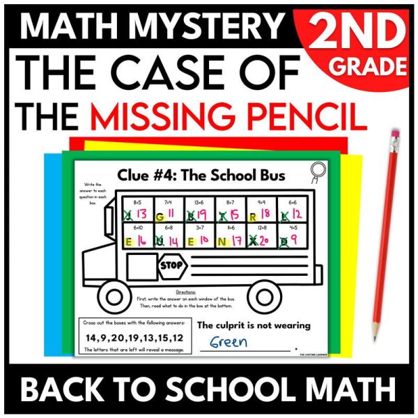 2nd Grade Back to School Math Mystery Math Review