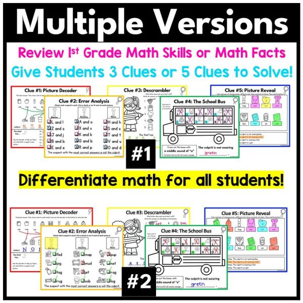 2nd Grade Back to School Math Mystery Math Review - Image 3