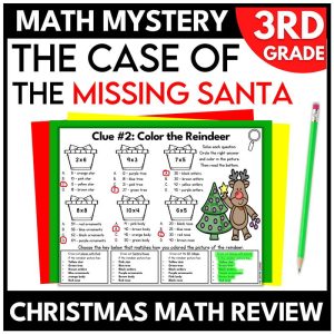 3rd Grade Christmas Math Mystery Math Review