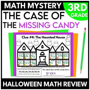 3rd Grade Halloween Math Mystery Math Review