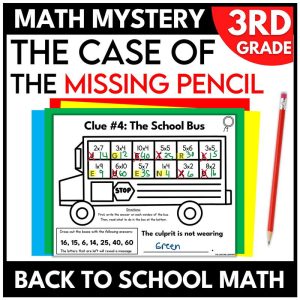 3rd Grade Back to School Math Mystery Math Review