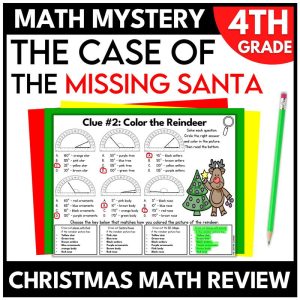 4th Grade Christmas Math Mystery Math Review