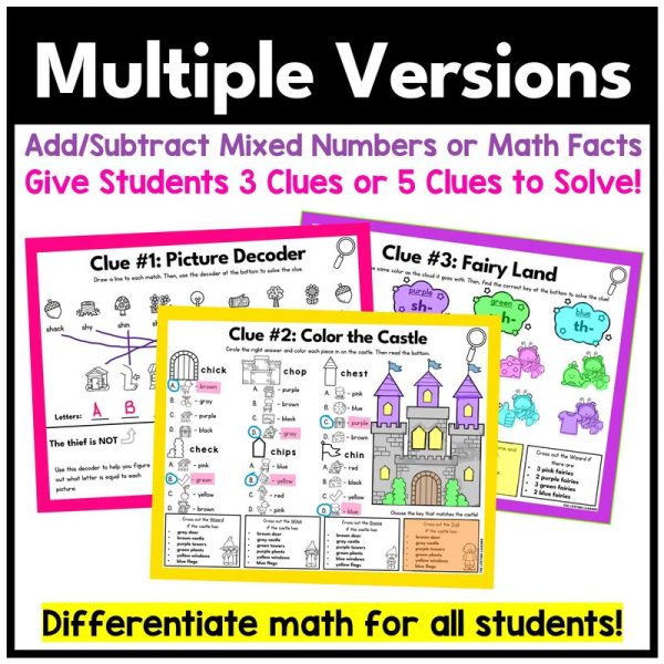 5th Grade Magic Math Mystery Add & Subtract Mixed Numbers - Image 3
