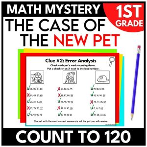 1st Grade Pet Math Mystery Count to 120