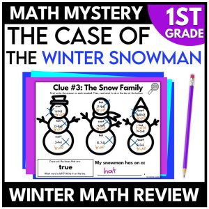 1st Grade Winter Math Mystery Math Review